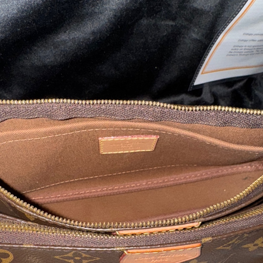 Louis Vuitton Brown Monogram Crossbody Bag with Pink Strap - Picture 12 of 17